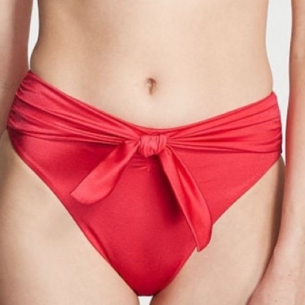 NEW! Victoria’s Secret Shiny Knotted High Rise Bikini Bottoms M - Picture 1 of 6